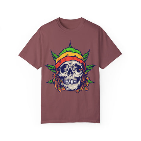 Skull & Leaf Graphic Unisex T-Shirt - Perfect for Festivals & Casual Wear