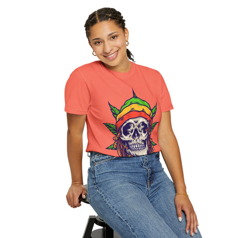 Skull & Leaf Graphic Unisex T-Shirt - Perfect for Festivals & Casual Wear