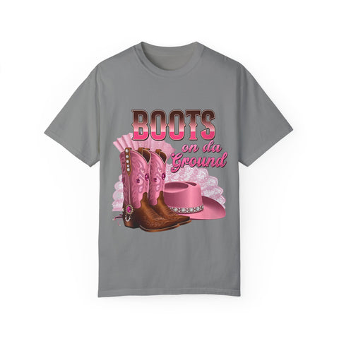 Unisex Garment-Dyed T-shirt - "Boots on the Ground" Country Style Tee