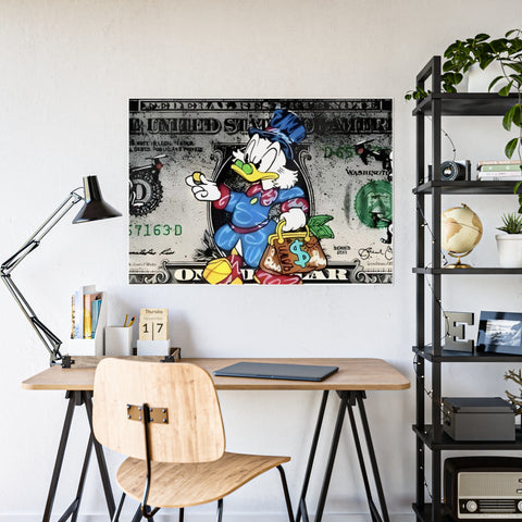 Fun Gloss Posters Featuring Wealthy Cartoon Duck Design