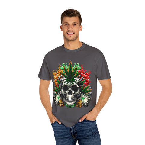 Skull & Cannabis Unisex T-Shirt - Bold Graphic Tee for Cannabis Enthusiasts
