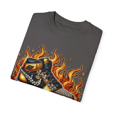 Unisex Garment-Dyed T-Shirt - 'On Fire' Graphic Tee for Sneaker Enthusiasts