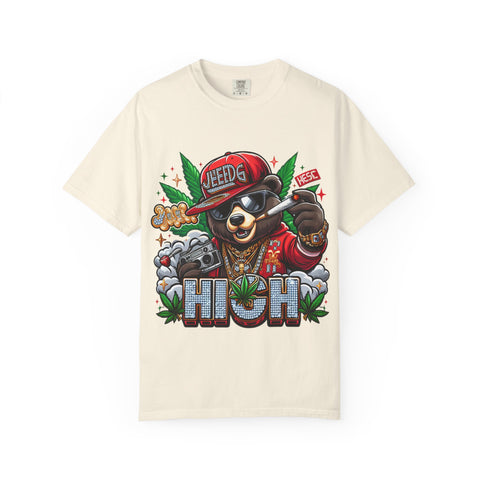 Hip Hop Bear Graphic T-Shirt - Unisex Cool Streetwear for Cannabis Lovers
