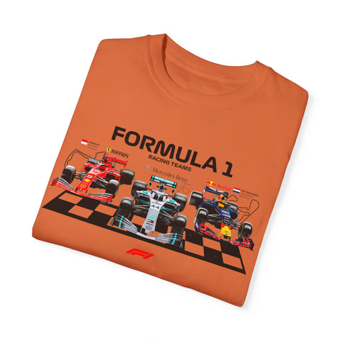Formula 1 Racing Unisex Garment-Dyed T-shirt - Perfect for Fans and Race Day