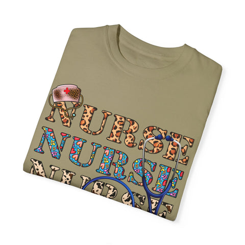 Colorful Nurse T-Shirt - Unisex Garment-Dyed Tee for Healthcare Workers