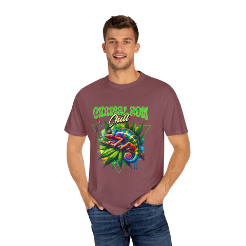 Chameleon Chill Unisex Garment-Dyed T-Shirt - Vibrant Graphic Tee for Nature Lovers