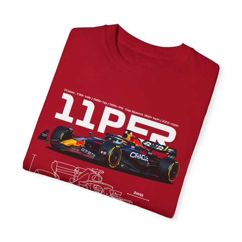 Racing-Inspired Unisex Garment-Dyed T-Shirt - 11P23 Design