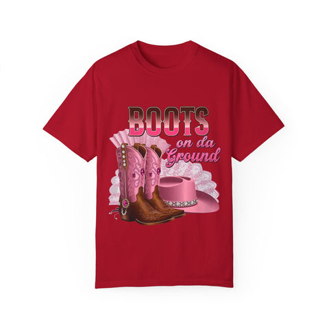 Unisex Garment-Dyed T-shirt - "Boots on the Ground" Country Style Tee
