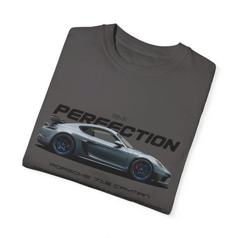 Unisex Garment-Dyed T-Shirt - 'This is Perfection' Porsche 718 Cayman Tee