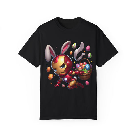 Easter Bunny Iron Man T-Shirt - Unisex Garment-Dyed Tee