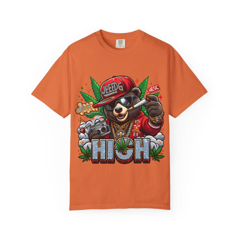 Hip Hop Bear Graphic T-Shirt - Unisex Cool Streetwear for Cannabis Lovers