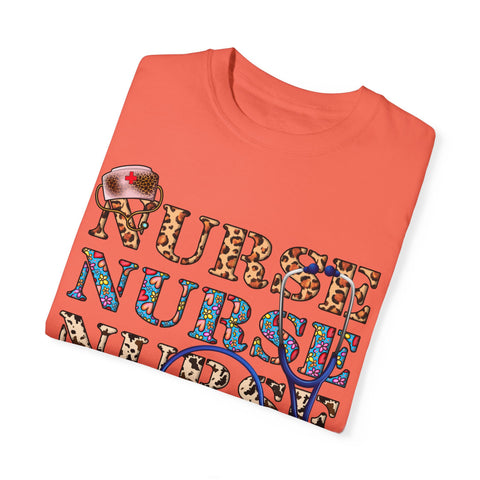 Colorful Nurse T-Shirt - Unisex Garment-Dyed Tee for Healthcare Workers