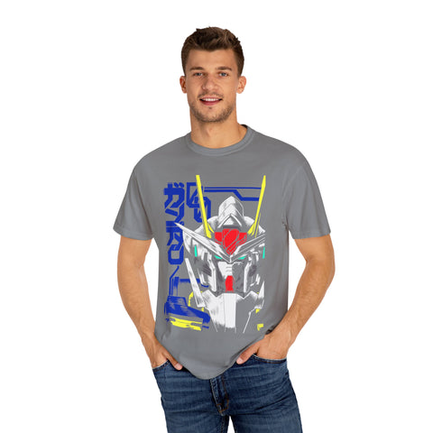 Anime-Inspired Unisex Garment-Dyed T-Shirt - Mecha Design