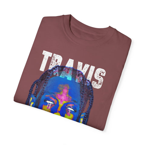 Travis Inspired Unisex Garment-Dyed T-Shirt - Retro Graphic Tee