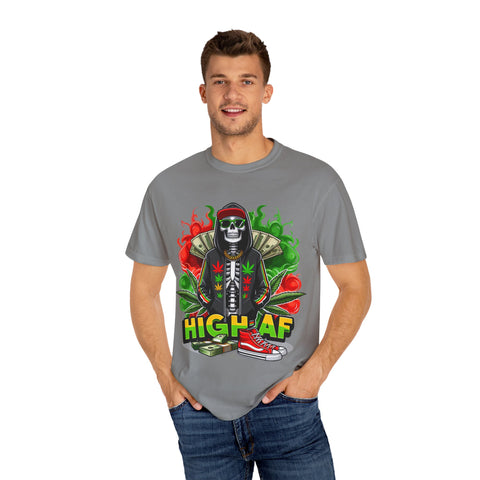 High AF Unisex Garment-Dyed T-Shirt - Fun & Edgy Style for Cannabis Enthusiasts