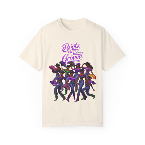 Empowering Women T-Shirt - Boots on the Ground Design - Unisex Garment-Dyed Tee