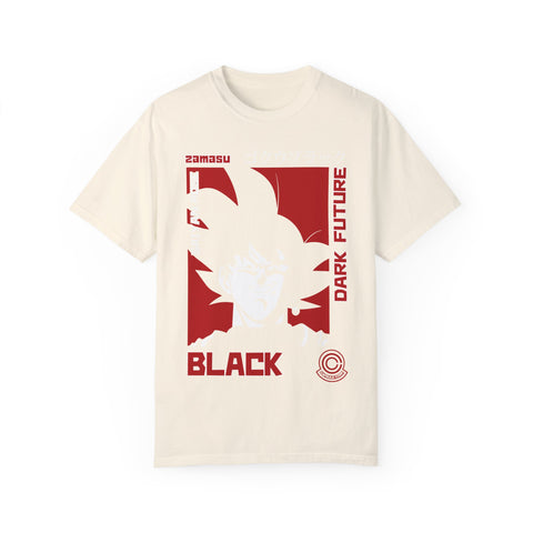 Unisex Garment-Dyed T-Shirt - Dark Future Saiyan Rose Design