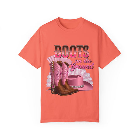 Unisex Garment-Dyed T-shirt - "Boots on the Ground" Country Style Tee