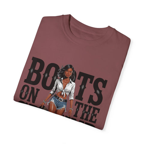 Unisex Garment-Dyed T-shirt - 'Boots on the Ground' Graphic Tee