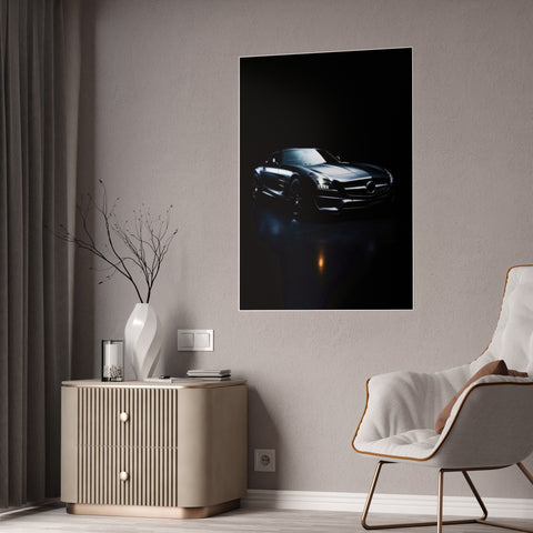 Sleek Car Wall Art Poster - Gloss Finish, Modern Home Decor