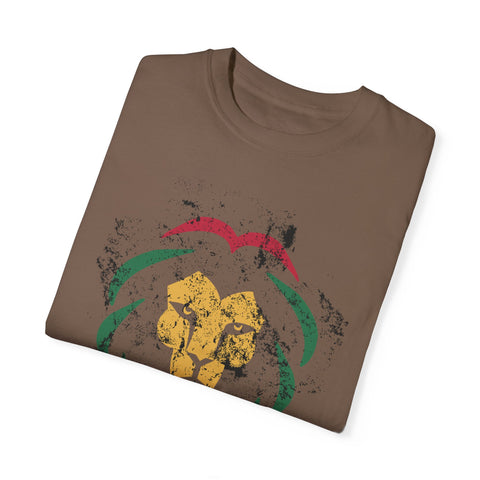 Reggae Lion Unisex Garment-Dyed T-Shirt - I Red I Blood I Love