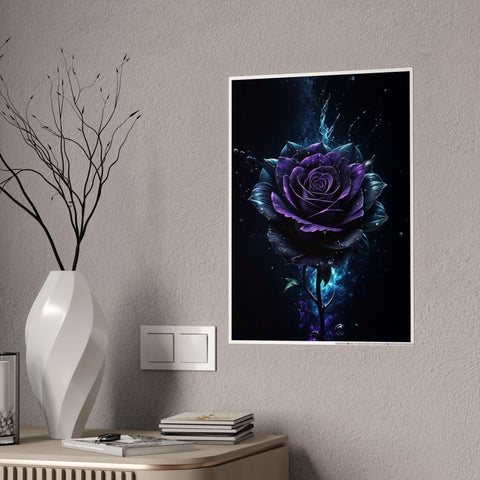 Mystical Rose Gloss Poster - Dark Floral Art for Home Decor