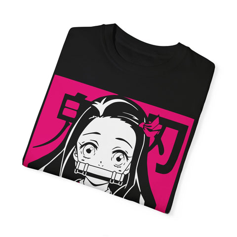 Nezuko Anime T-Shirt - Unisex Garment-Dyed Tee for Fans