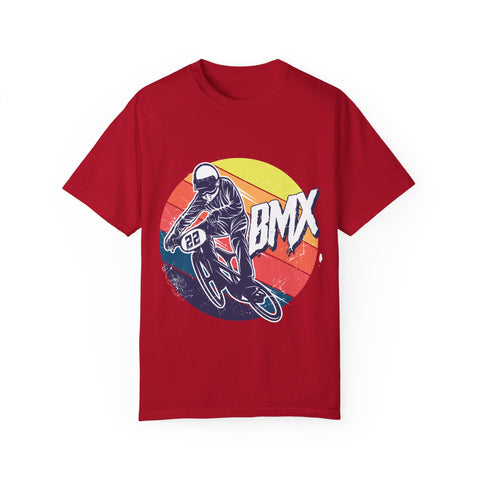BMX Rider Graphic T-Shirt - Unisex Garment-Dyed Tee for Cycling Enthusiasts