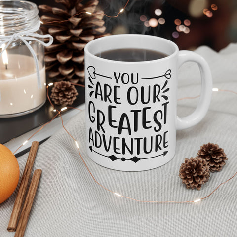 Adventure Awaits Ceramic Mug - Perfect for Travelers and Dreamers