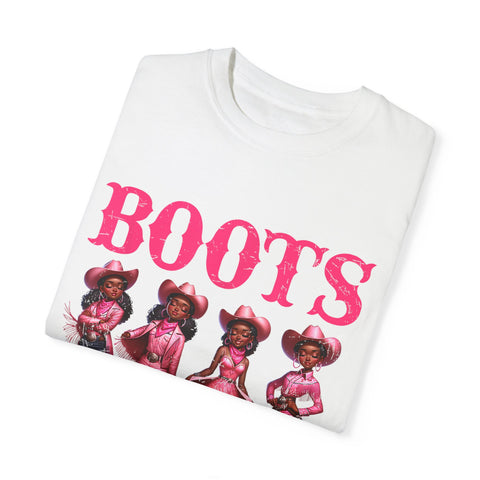 Unisex Garment-Dyed T-shirt: "Boots on the Ground" Vintage Western Style Tee