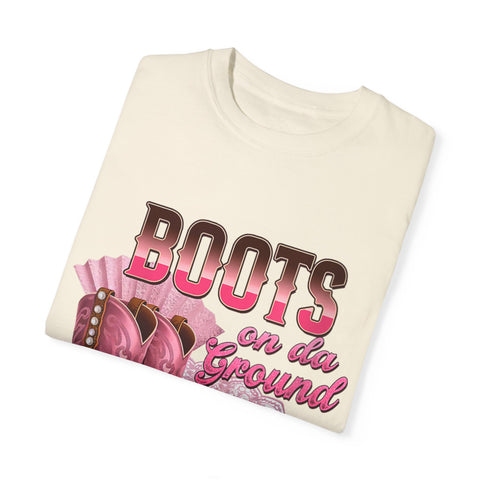 Unisex Garment-Dyed T-shirt - "Boots on the Ground" Country Style Tee