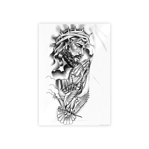 Inspirational Jesus Gloss Poster - Christian Wall Art for Home Decor