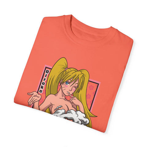 Anime-Inspired Unisex Garment-Dyed T-Shirt - Playful Manga Design