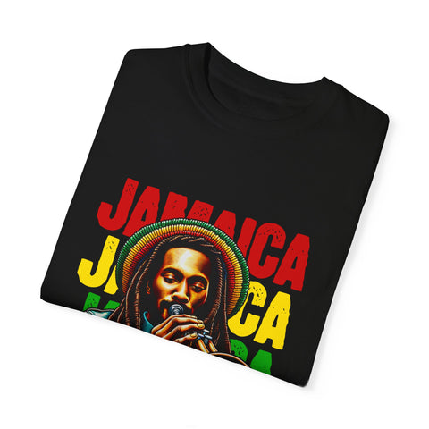 Reggae Vibes Unisex Garment-Dyed T-Shirt - Jamaica Music Art Tee