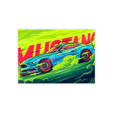 Vibrant Mustang Gloss Poster - Perfect for Car Lovers & Home Decor