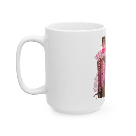 Cute Cowgirl Ceramic Mug - 11oz & 15oz - Perfect for Coffee Lovers!