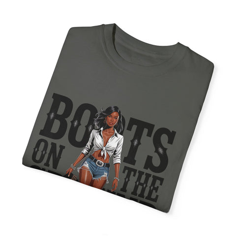 Unisex Garment-Dyed T-shirt - 'Boots on the Ground' Graphic Tee