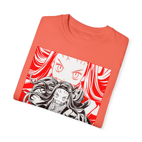 Anime-Inspired Unisex Garment-Dyed T-Shirt - Bold Character Design