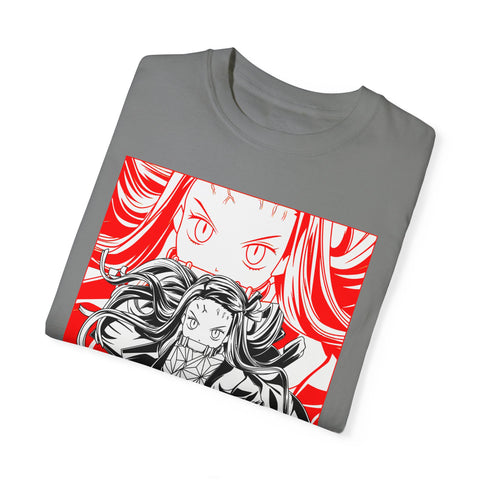 Anime-Inspired Unisex Garment-Dyed T-Shirt - Bold Character Design