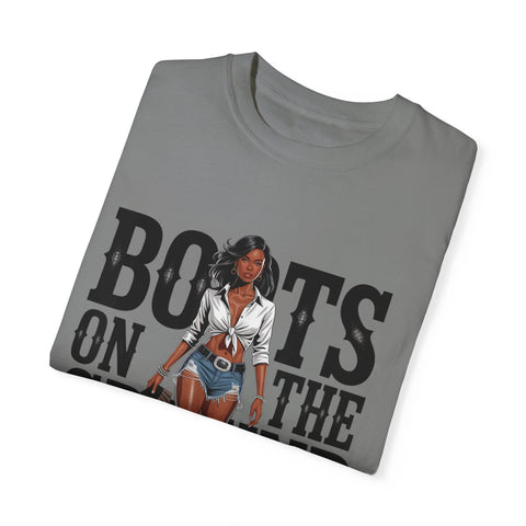 Unisex Garment-Dyed T-shirt - 'Boots on the Ground' Graphic Tee