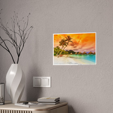 Tropical Paradise Gloss Poster - Vibrant Beach Art for Home Decor