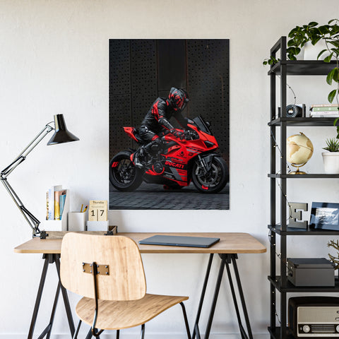 Ducati Motorcycle Gloss Poster - Perfect for Bikers and Racing Enthusiasts