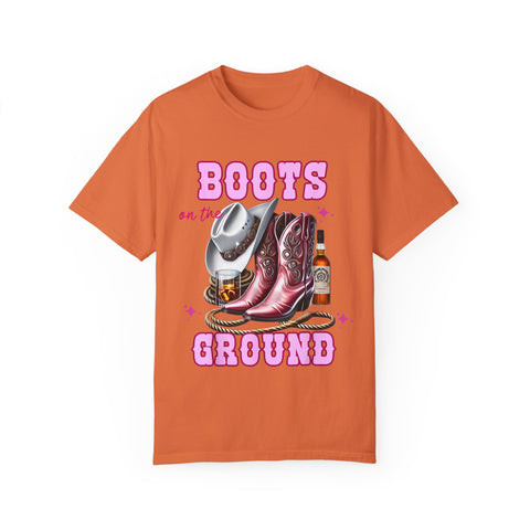 Unisex Garment-Dyed T-shirt - "Boots on the Ground" Country Vibe Tee