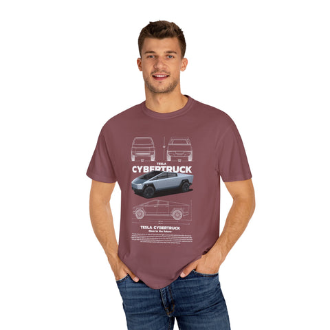 Tesla Cybertruck Unisex Garment-Dyed T-Shirt | Automotive Enthusiast Apparel