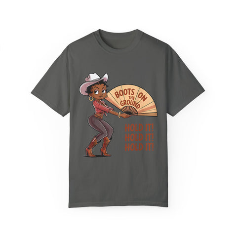 Boots on the Ground Unisex T-Shirt - Rustic Cowboy Vibe, Perfect for Festivals and Casual Outings