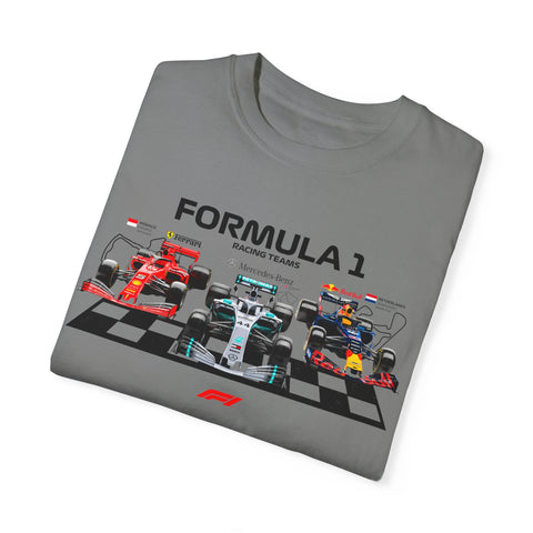 Formula 1 Racing Unisex Garment-Dyed T-shirt - Perfect for Fans and Race Day