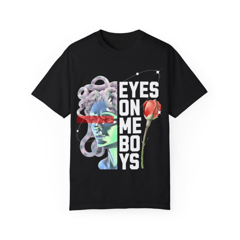 Artistic Unisex Dreamy T-Shirt - 'Eyes on Me, Boys' Design