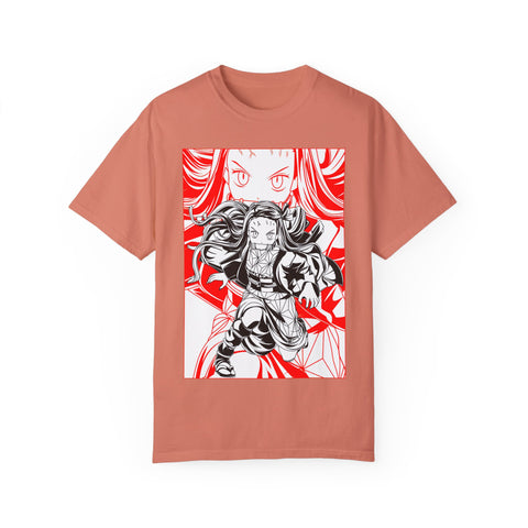 Anime-Inspired Unisex Garment-Dyed T-Shirt - Bold Character Design