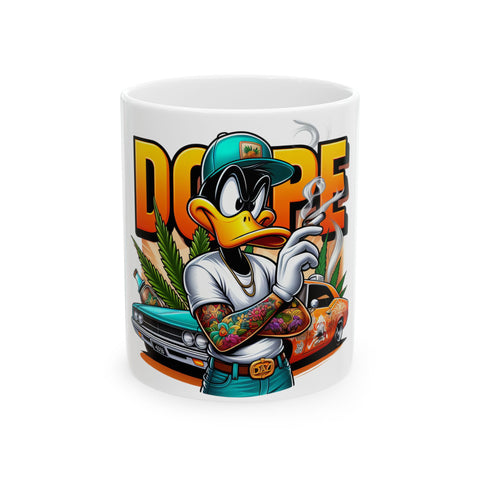Dope Cartoon Ceramic Mug - 11oz & 15oz | Perfect for Artists & Car Enthusiasts