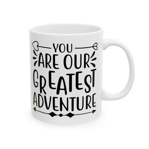 Adventure Awaits Ceramic Mug - Perfect for Travelers and Dreamers
